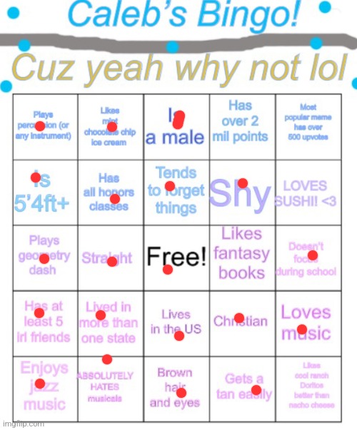 Caleb’s bingo | image tagged in caleb s bingo | made w/ Imgflip meme maker