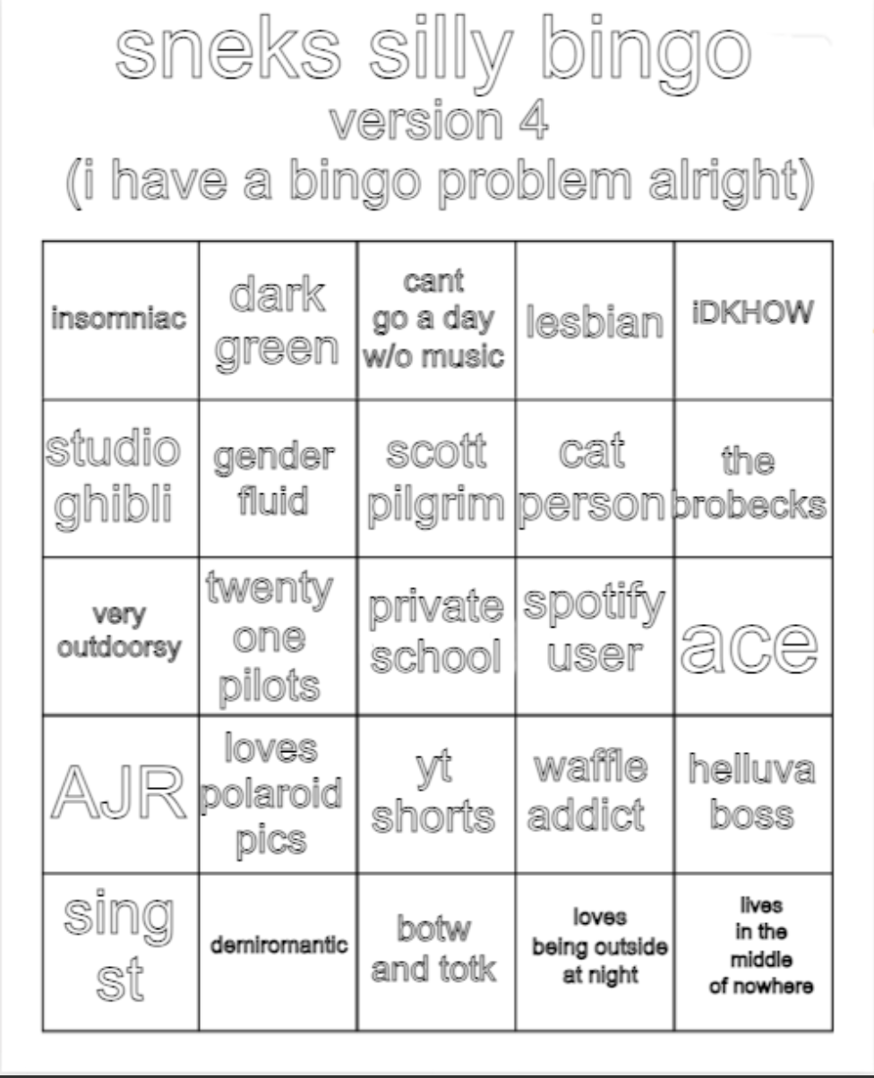 High Quality sneks bingo (i make too many pls use this one) Blank Meme Template