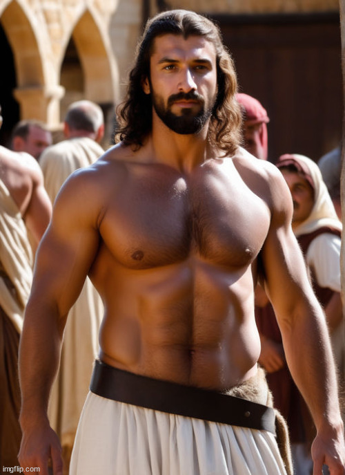 buff jesus | image tagged in memes | made w/ Imgflip meme maker