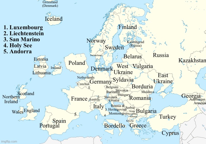 Map of Redrawn Europe | image tagged in map of redrawn europe | made w/ Imgflip meme maker