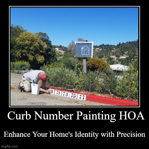 Curb Number Painting: Enhance Your Home's Identity with Precision | Curb Number Painting HOA | Enhance Your Home's Identity with Precision | image tagged in painting,fantasy painting | made w/ Imgflip demotivational maker