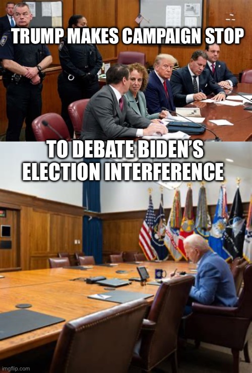 Democrat Election interference continues | TRUMP MAKES CAMPAIGN STOP; TO DEBATE BIDEN’S ELECTION INTERFERENCE | image tagged in gifs,donald trump,biden,election fraud,democrats | made w/ Imgflip meme maker