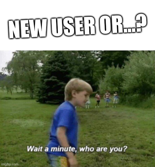 Wait a minute, who are you? | NEW USER OR…? | image tagged in wait a minute who are you | made w/ Imgflip meme maker