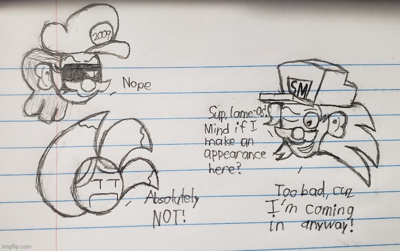 Goofy ahh doodle in class: Freeloader (Ft. Somari) | image tagged in school,class,drawing | made w/ Imgflip meme maker