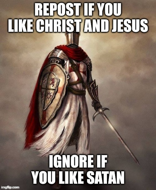 Crusader loves Jesus Blank Meme Template