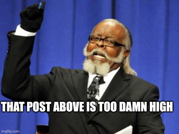 Too Damn High | THAT POST ABOVE IS TOO DAMN HIGH | image tagged in memes,too damn high | made w/ Imgflip meme maker