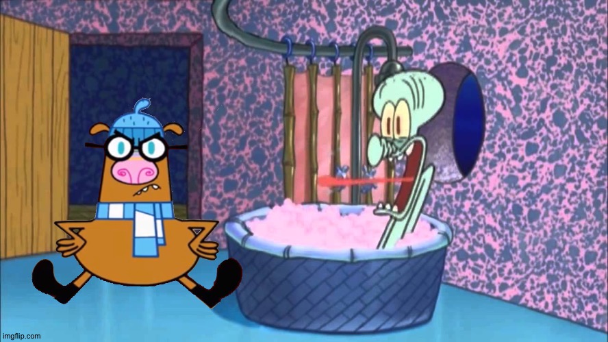 Peepers drops by Squidward's house | image tagged in who dropped by squidward's house | made w/ Imgflip meme maker