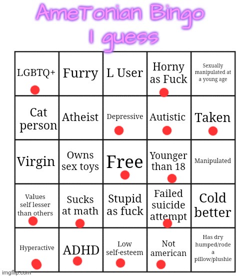 It's ES on this acc btw | image tagged in ametonian bingo | made w/ Imgflip meme maker