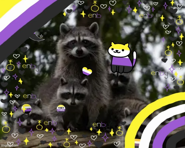 Non binary racoons for the non binary beans | made w/ Imgflip meme maker