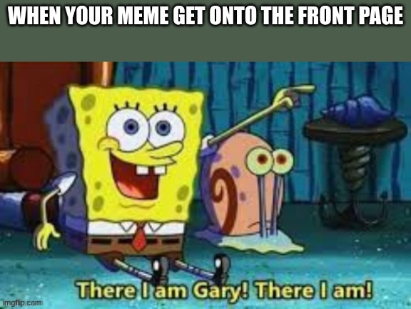 could never be me | WHEN YOUR MEME GET ONTO THE FRONT PAGE | image tagged in there i am gary,idk,front page,front page plz | made w/ Imgflip meme maker