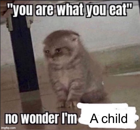 you are what you eat | A child | image tagged in you are what you eat | made w/ Imgflip meme maker