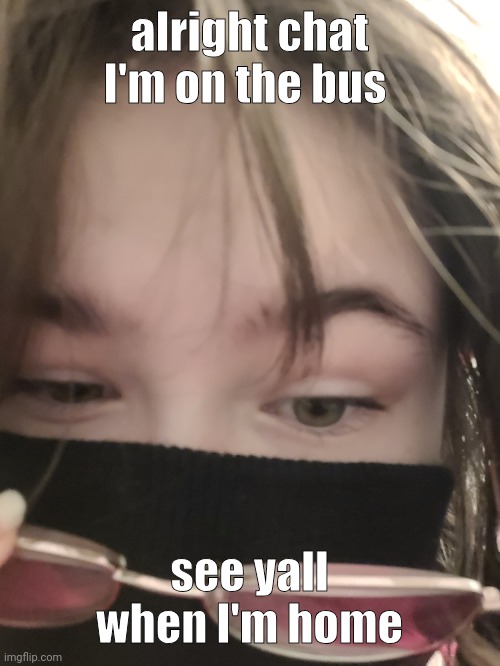 tweak reaction image | alright chat I'm on the bus; see yall when I'm home | image tagged in tweak reaction image | made w/ Imgflip meme maker