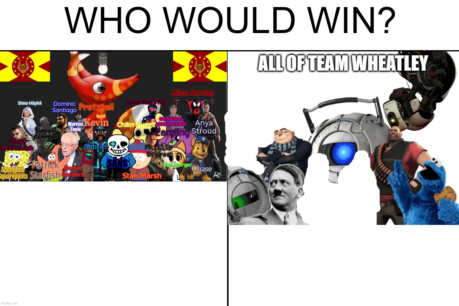 kinda obvious if you remove the bullshitting factor that wheatley uses | image tagged in who would win | made w/ Imgflip meme maker