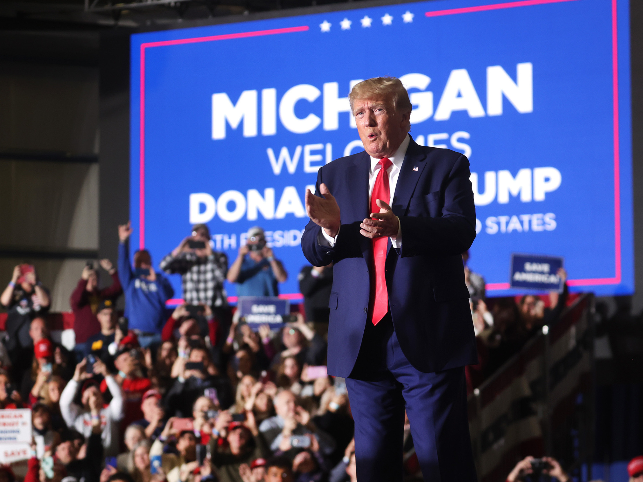 High Quality Trump Michigan Speech Blank Meme Template