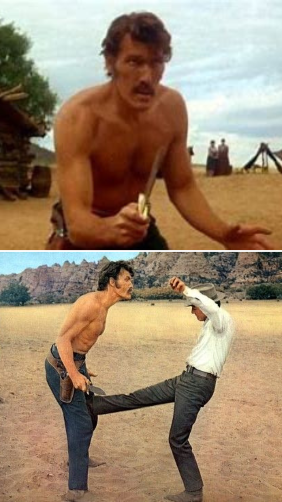 High Quality Butch Cassidy Wins Knife Fight Blank Meme Template