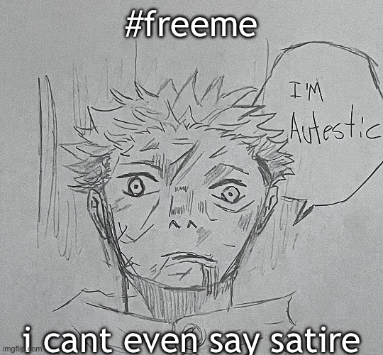 i'm autestic | #freeme; i cant even say satire | image tagged in i'm autestic | made w/ Imgflip meme maker