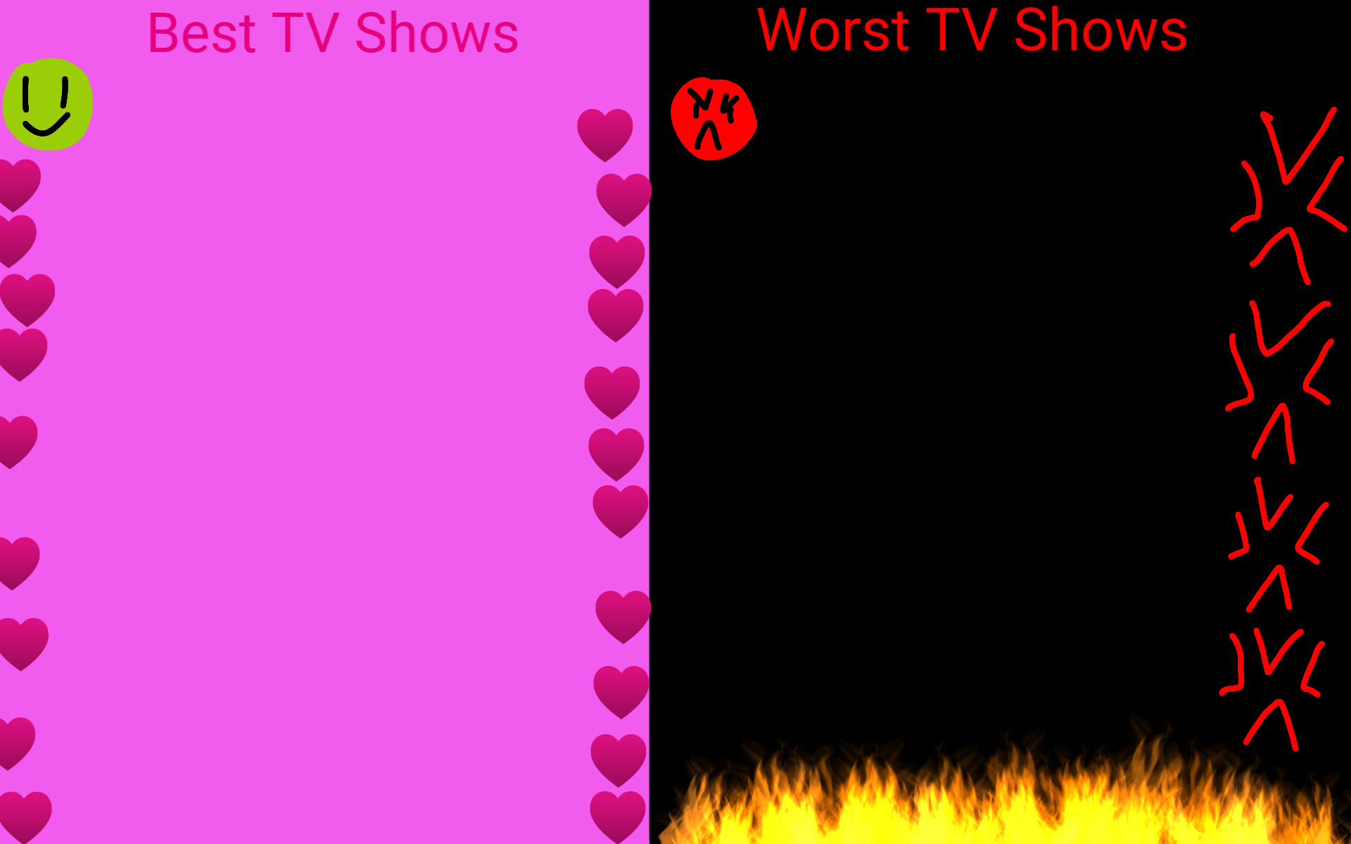 Best TV Shows and Worst TV Shows Blank Meme Template