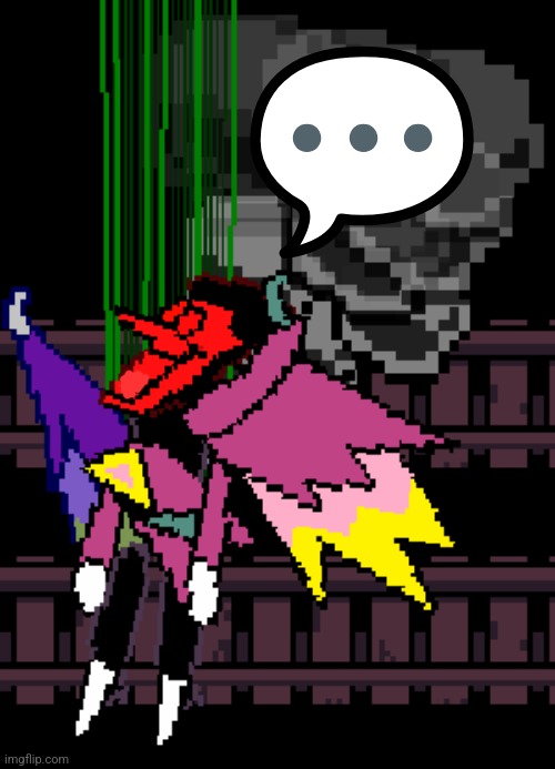 Spamton NEO (Enraged, cutscene screenshot) | ? | image tagged in spamton neo enraged cutscene screenshot | made w/ Imgflip meme maker