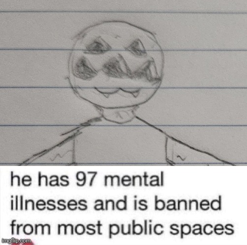 image tagged in he has 97 mental illnesses | made w/ Imgflip meme maker