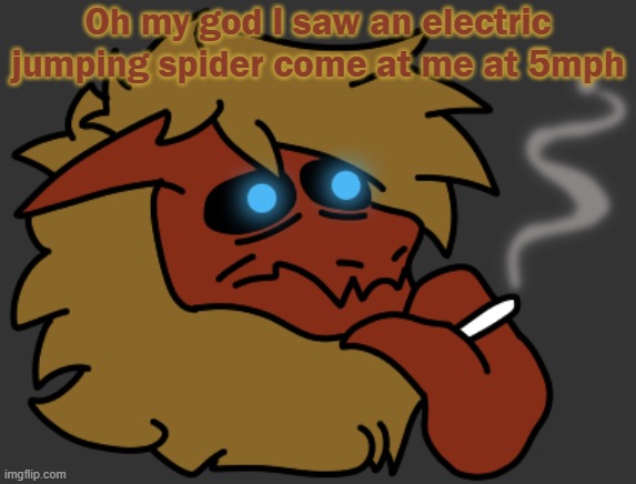 Joltik, in case you're curious | Oh my god I saw an electric jumping spider come at me at 5mph | image tagged in smok | made w/ Imgflip meme maker