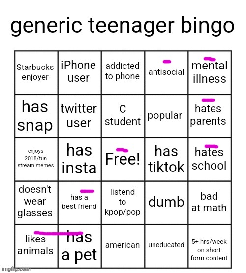 Bro still nothing :( | image tagged in generic teenager bingo | made w/ Imgflip meme maker