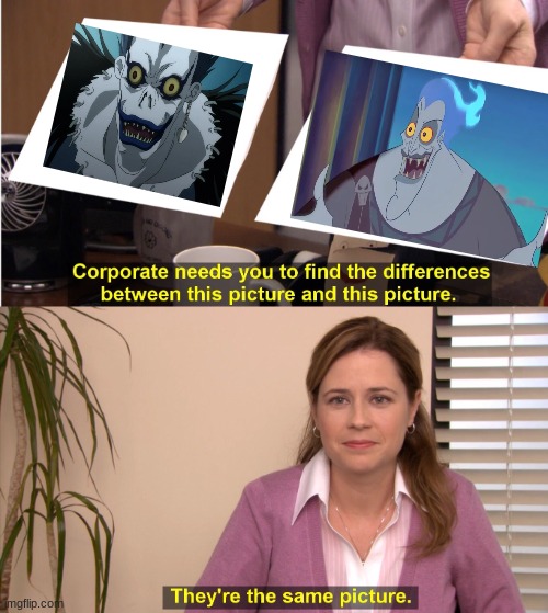 Ryuk and Hades looks the same a little | image tagged in memes,they're the same picture,death note,hercules hades | made w/ Imgflip meme maker
