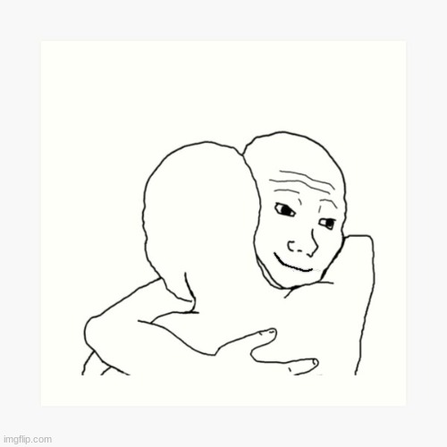Wojak Hug | image tagged in wojak hug | made w/ Imgflip meme maker