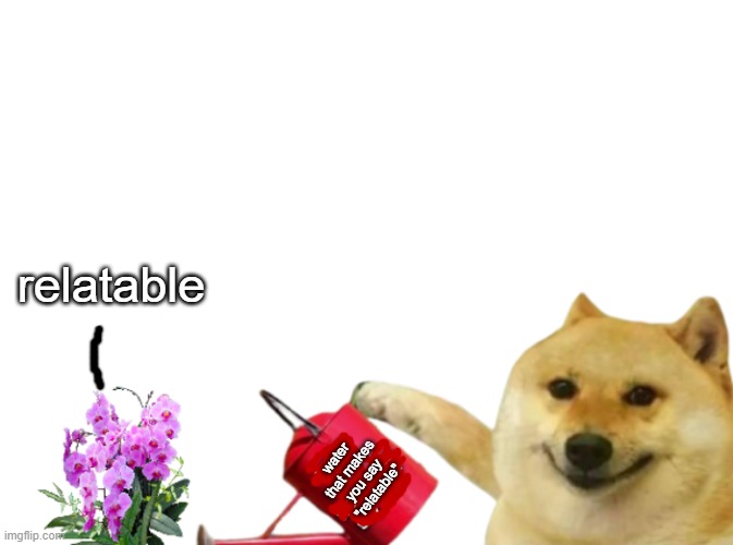 doge water that makes you say real | relatable water that makes you say "relatable" | image tagged in doge water that makes you say real | made w/ Imgflip meme maker