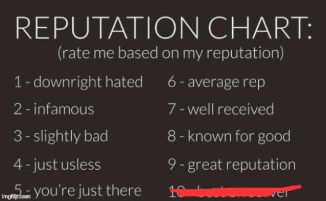 thingy | image tagged in reputation chart | made w/ Imgflip meme maker