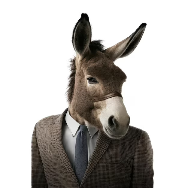 Donkey with suit and tie Blank Meme Template