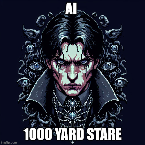 AI; 1000 YARD STARE | made w/ Imgflip meme maker