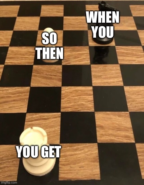 Chess Knight Pawn Rook | WHEN YOU SO THEN YOU GET | image tagged in chess knight pawn rook | made w/ Imgflip meme maker