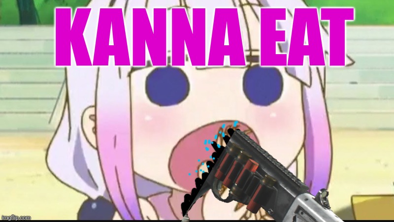 Kanna eating a crab | KANNA EAT | image tagged in kanna eating a crab | made w/ Imgflip meme maker