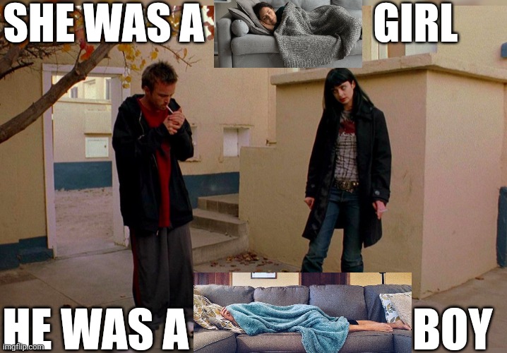 She was _____ girl | SHE WAS A                    GIRL; HE WAS A                         BOY | image tagged in breaking bad | made w/ Imgflip meme maker