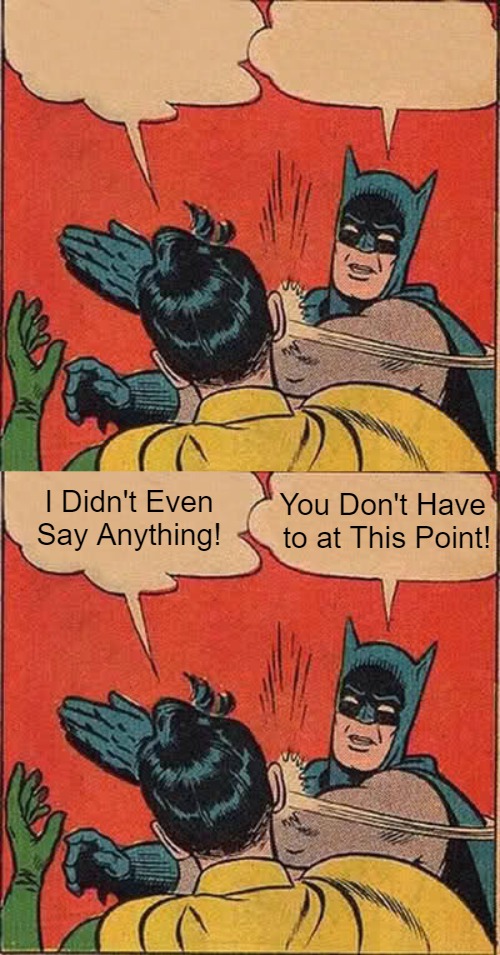 Autopilot Smackdown | I Didn't Even

Say Anything! You Don't Have 
to at This Point! | image tagged in comics / cartoons,batman slapping robin,dc comics,superheroes,communication,declining standards | made w/ Imgflip meme maker