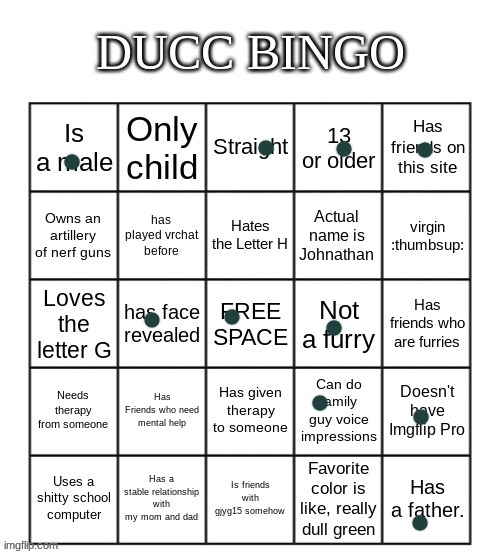 I couldn't find anything else that applies to me | image tagged in ducc bingo | made w/ Imgflip meme maker