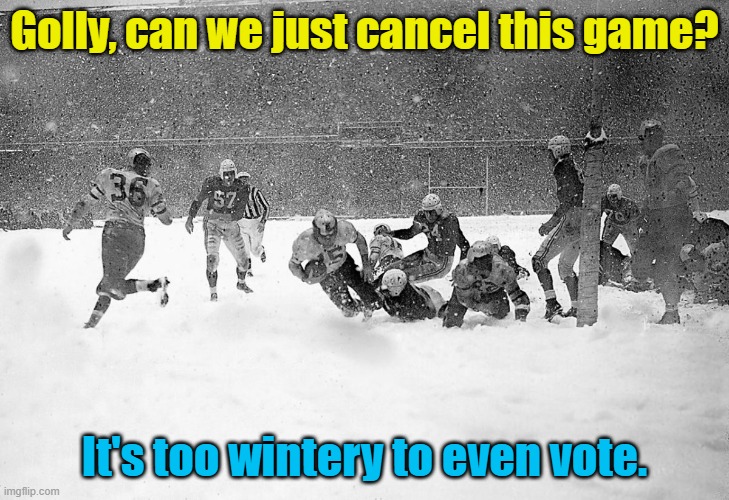 Would America be the same if they were woke in 1948? | Golly, can we just cancel this game? It's too wintery to even vote. | image tagged in snow,vote,woke,soft,vaxx | made w/ Imgflip meme maker