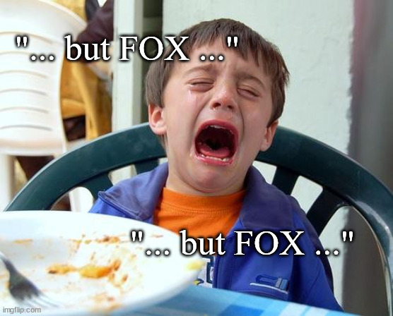 Crying / desperate kid | "... but FOX ..." "... but FOX ..." | image tagged in crying / desperate kid | made w/ Imgflip meme maker