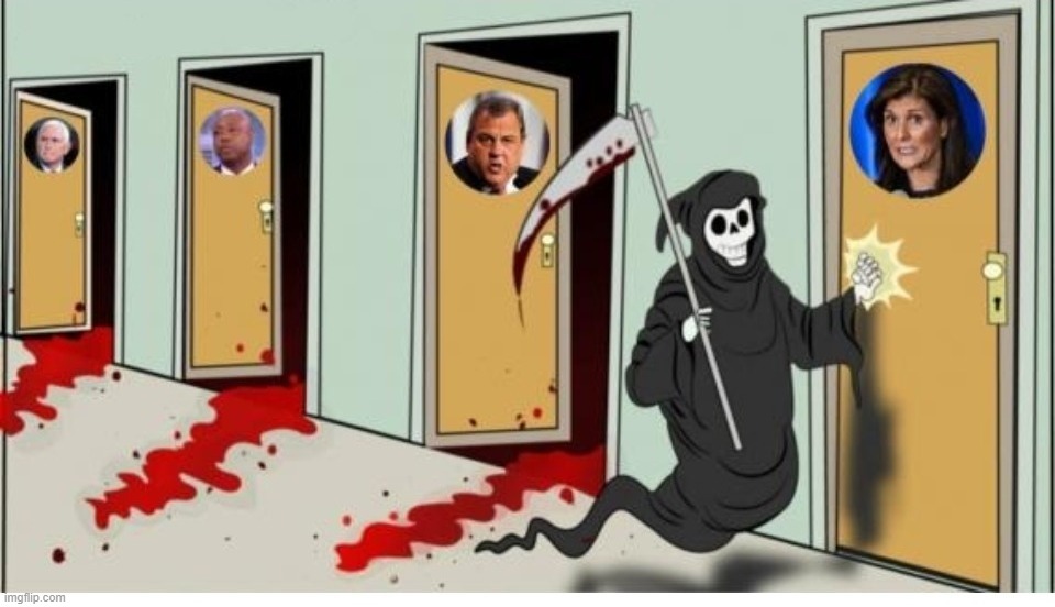 Bitches be like Nikki Haley | image tagged in bitches be like,bitch please,no bitches,next,grim reaper knocking door,final fantasy | made w/ Imgflip meme maker