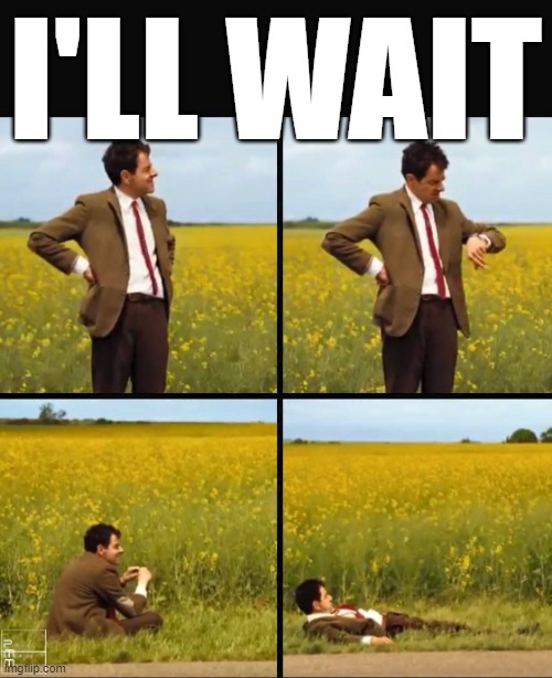 Mr bean waiting | I'LL WAIT | image tagged in mr bean waiting | made w/ Imgflip meme maker