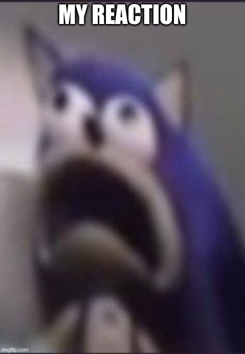 MY REACTION | image tagged in scared sonic | made w/ Imgflip meme maker