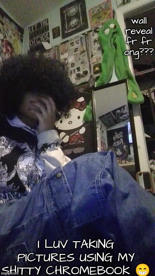 im bored i need to clean my room :skull: | wall reveal fr fr ong??? I LUV TAKING PICTURES USING MY SHITTY CHROMEBOOK 😁 | made w/ Imgflip meme maker