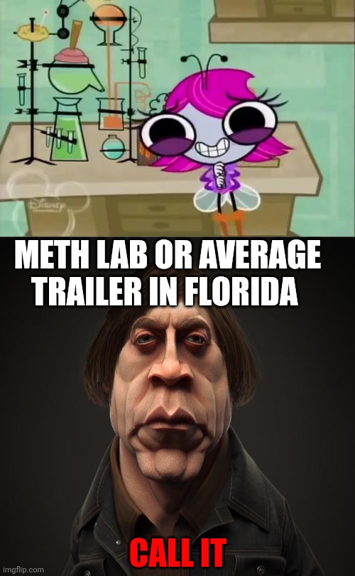 Call it | METH LAB OR AVERAGE TRAILER IN FLORIDA CALL IT | image tagged in maggie in a meth lab,call it,meth,florida,trailer | made w/ Imgflip meme maker