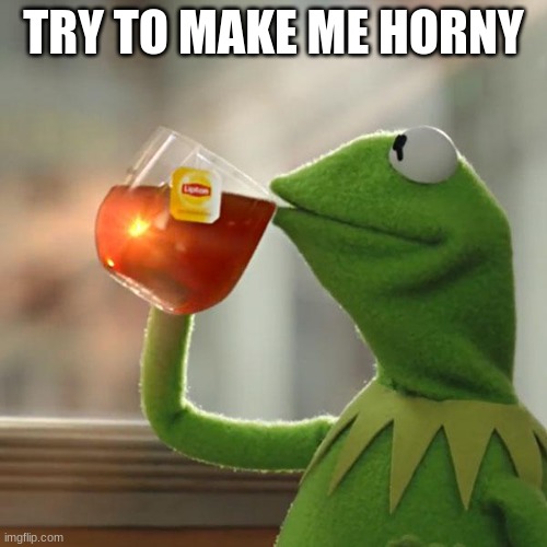 But That's None Of My Business | TRY TO MAKE ME HORNY | image tagged in memes,but that's none of my business,kermit the frog | made w/ Imgflip meme maker