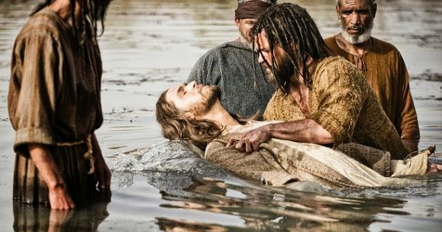 Jesus baptized Blank Meme Template