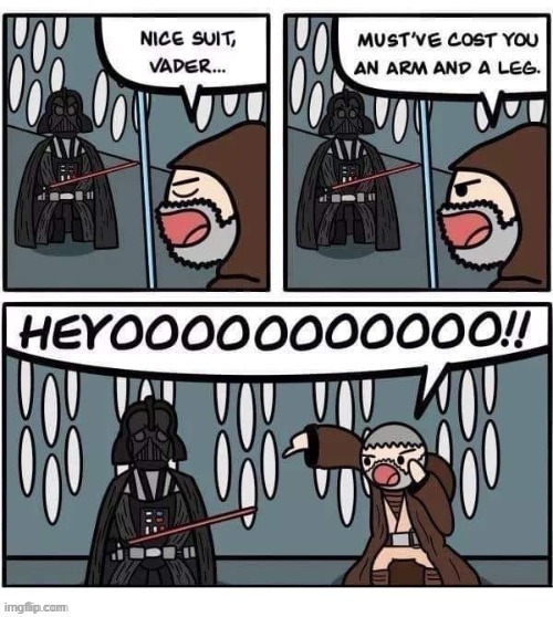 The Pun is Strong in this One | image tagged in vince vance,cartoons,comics,darth vader,star wars,obi wan kenobi | made w/ Imgflip meme maker