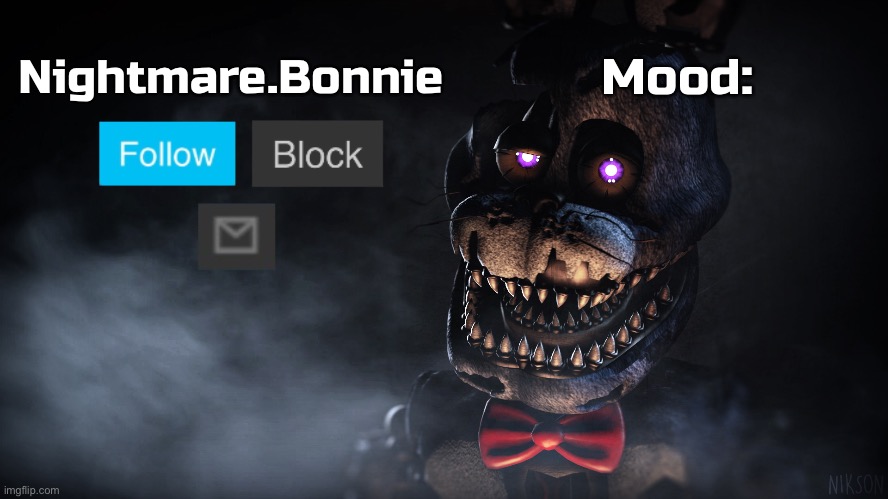 High Quality Nightmare Bonnie announcement template Blank Meme Template