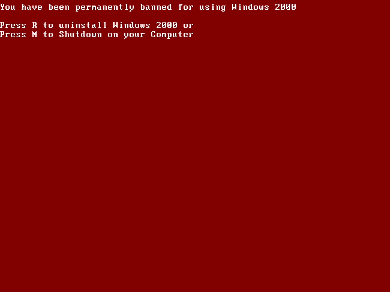 High Quality Red Screen of Banned Blank Meme Template