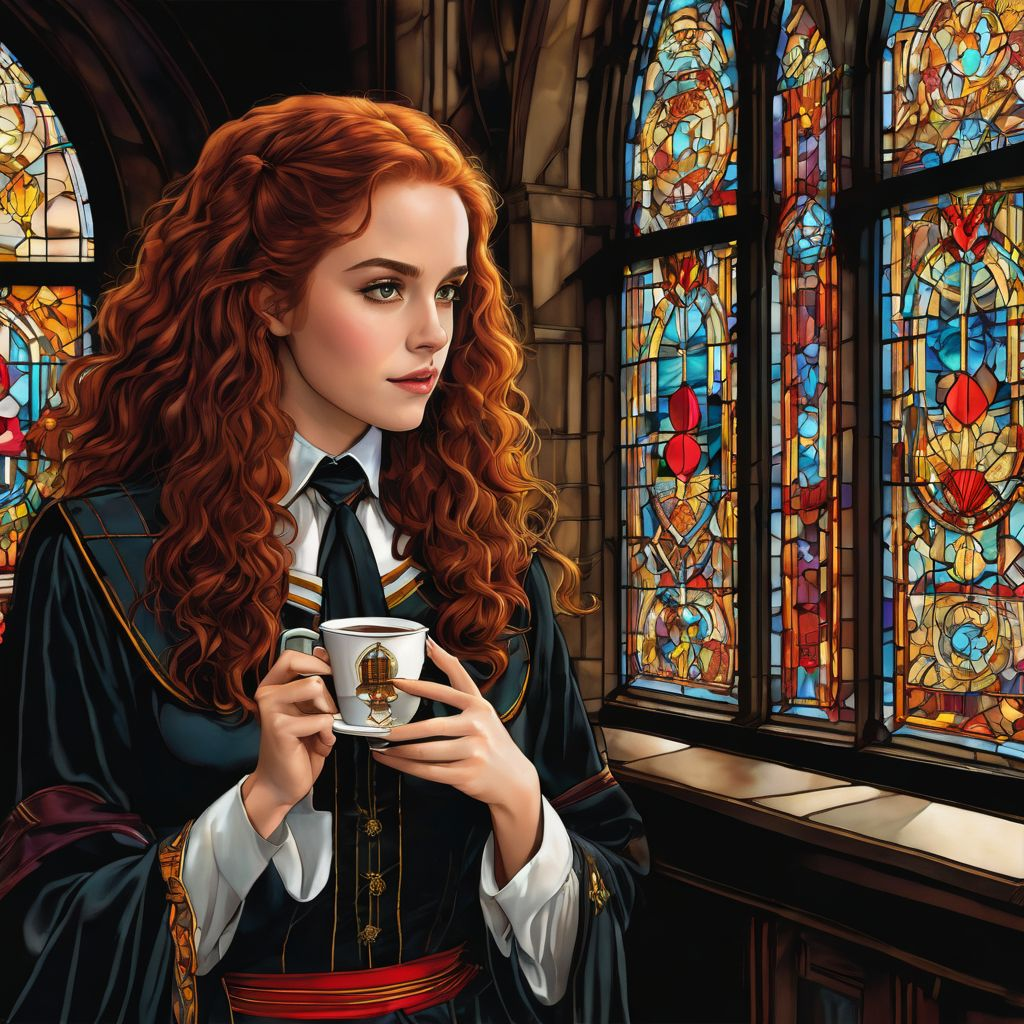 High Quality HERMIONE GRANGER DINKING A CUPPA, HARRY POTTER Blank Meme Template