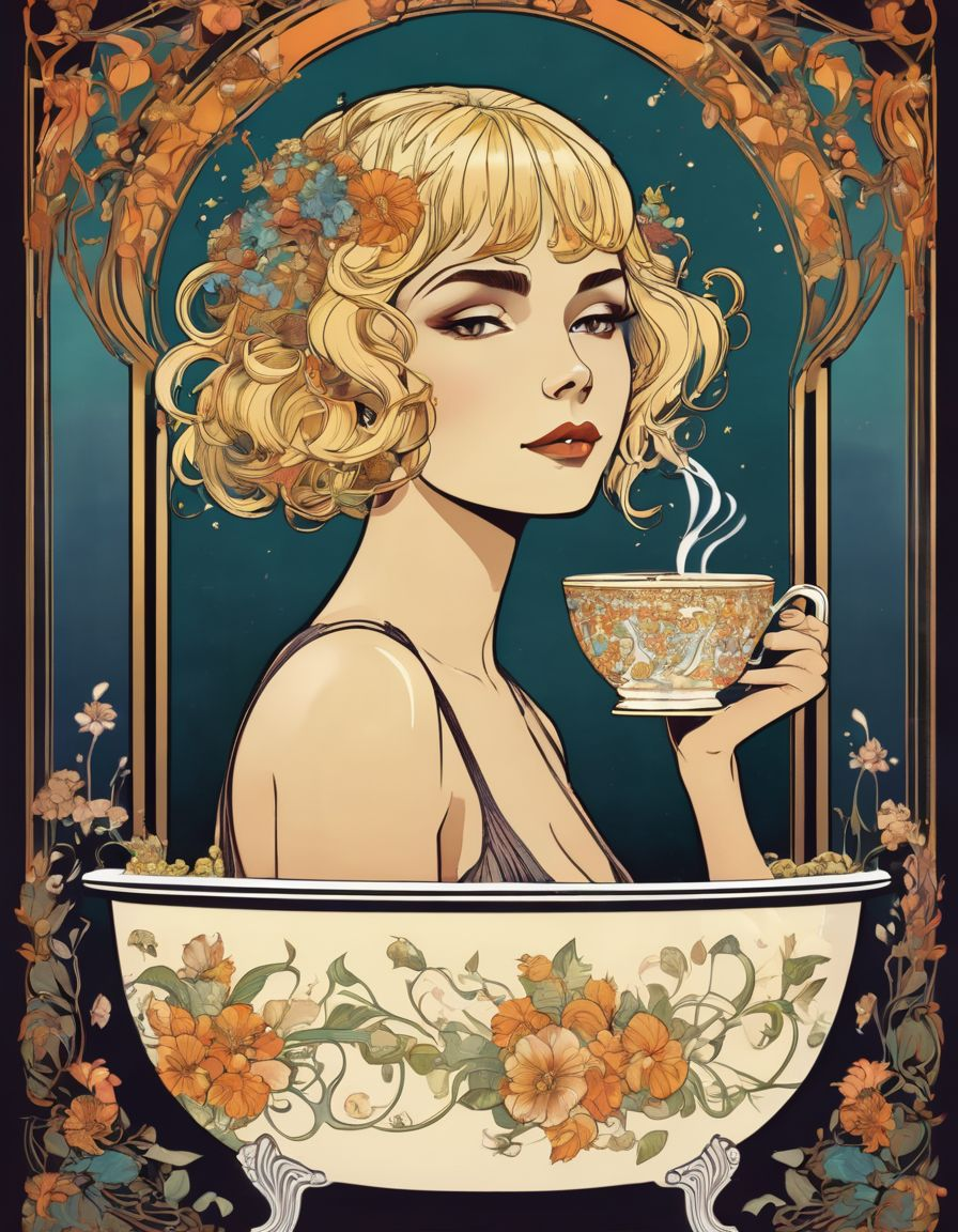 ART NOUVEAU COFFEE POSTER 4 Blank Meme Template